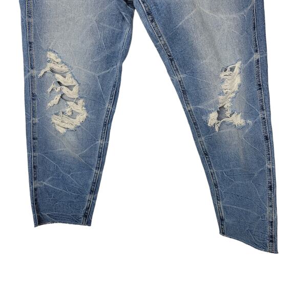 Hollister Boyfriend Low Rise Crop Distressed Button Fly Jeans Women Size 26 / 3S - Picture 5 of 5